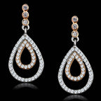 Elegant 925 sterling rhodium earrings for women featuring a teardrop design with sparkling crystals
