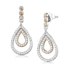 Stylish 925 sterling rhodium earrings for women featuring sparkling crystals in a teardrop design