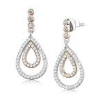 Stylish 925 sterling rhodium earrings for women featuring sparkling crystals in a teardrop design