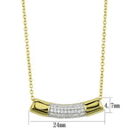 Elegant 925 sterling silver pendant necklace for women with a gold accent and sparkling stones