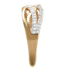 925 sterling silver rose gold ring with sparkling diamond accents and a stylish design