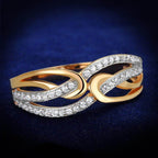 Elegant 925 sterling silver rose gold ring with sparkling diamond accents and a unique design
