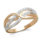 925 sterling silver rose gold ring with sparkling accents and a modern design