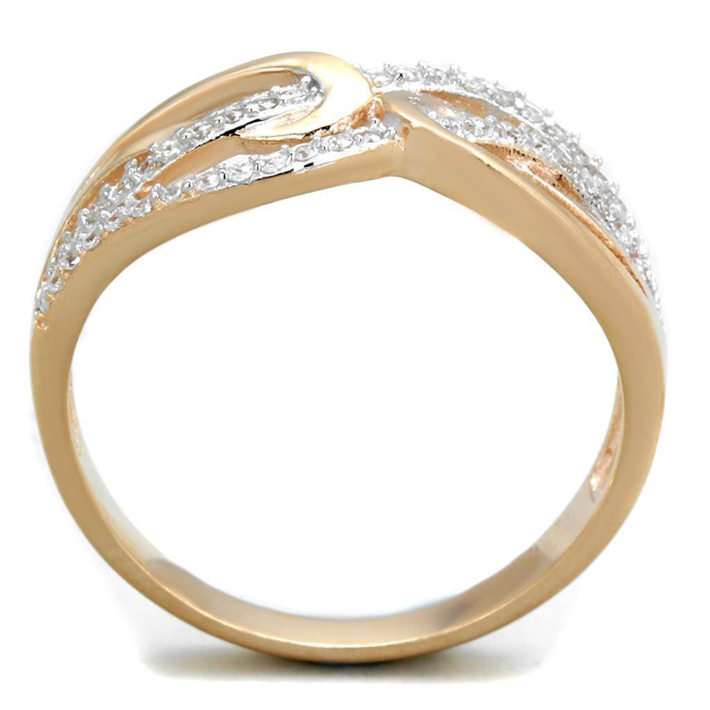 Stylish 925 sterling silver rose gold ring with sparkling accent stones for elegant occasions