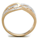 Stylish 925 sterling silver rose gold ring with sparkling accent stones for elegant occasions
