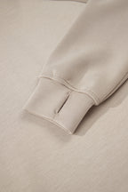 Solid Half-Zip Hoodie and Pants Set