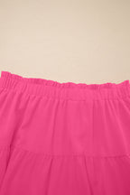 Plus Size Boho Frilled Elastic Waist Shorts