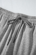 Solid Fleece-Lined Drawstring Waist Pants