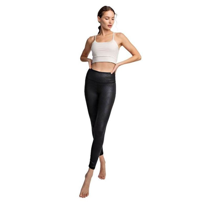 PU Chintz Full-Length Leggings - VacationGrabs