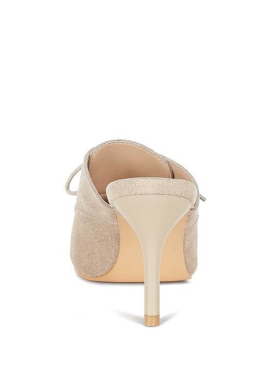 Miladi Suede Stiletto Mules - VacationGrabs