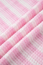 Stripe Waffle Knit Short Sleeve T-Shirt