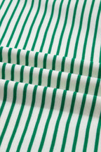 Stripe Quarter Zip Polo Collar T-Shirt Dress