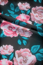 Solid Ruffle Top & Floral Bikini Set