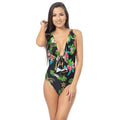 Ruffled V Neck One Piece Swimsuit - VacationGrabs