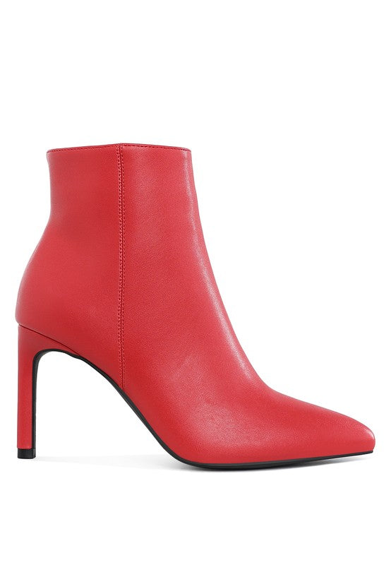 Rag Company textured stiletto heel ankle boots in vibrant red for stylish looks
