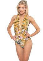 One Piece Sunshine Floral Print Swimsuit - VacationGrabs
