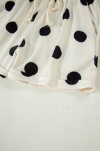 Polka Dot V-Neck Tee & Drawstring Shorts Set