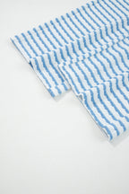 Stripe Collared Top and Drawstring Pants Set