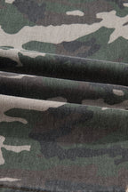 Camo Denim Cargo Wide Leg Pants