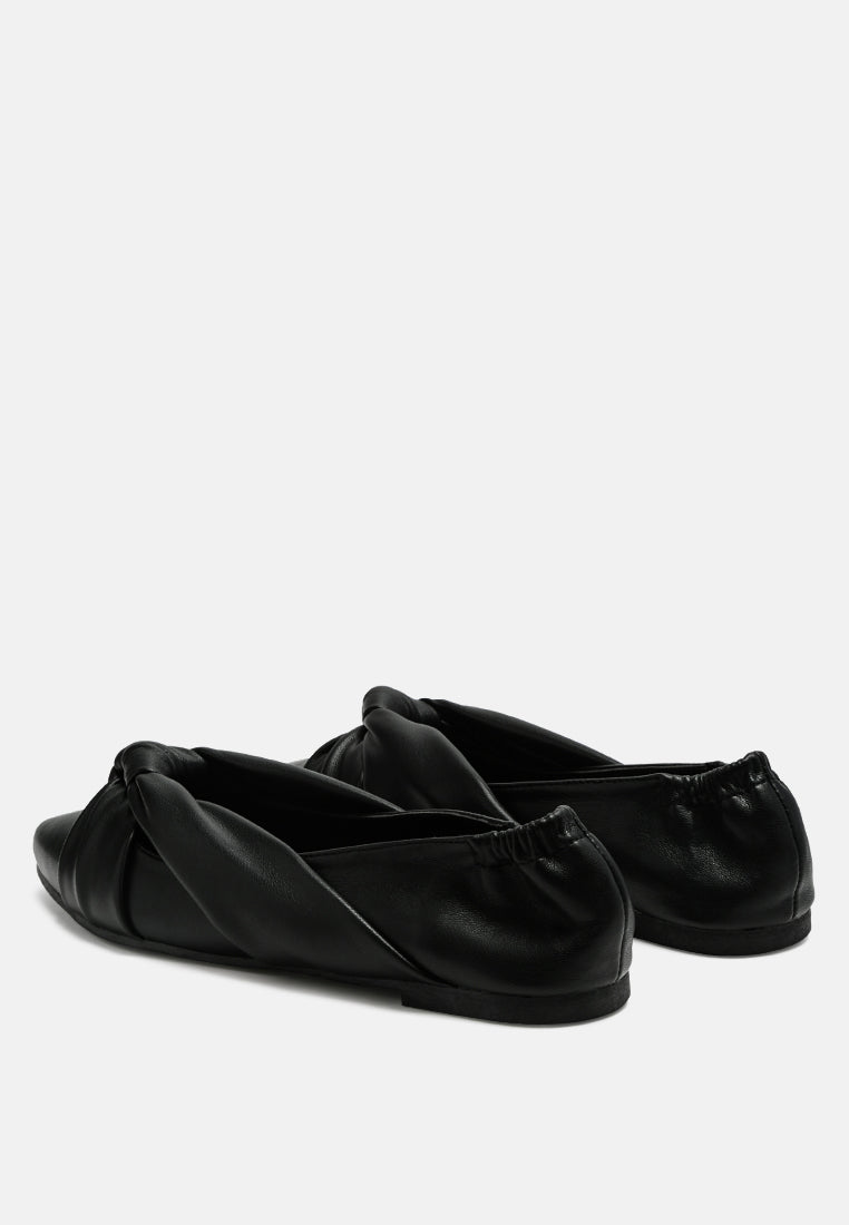 Norma Knot Detail Elasticated Ballet Flats