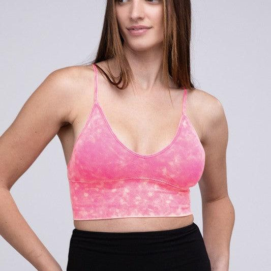 Women's Shirts - Tank Tops Washed Ribbed Bra Padded Tank Top