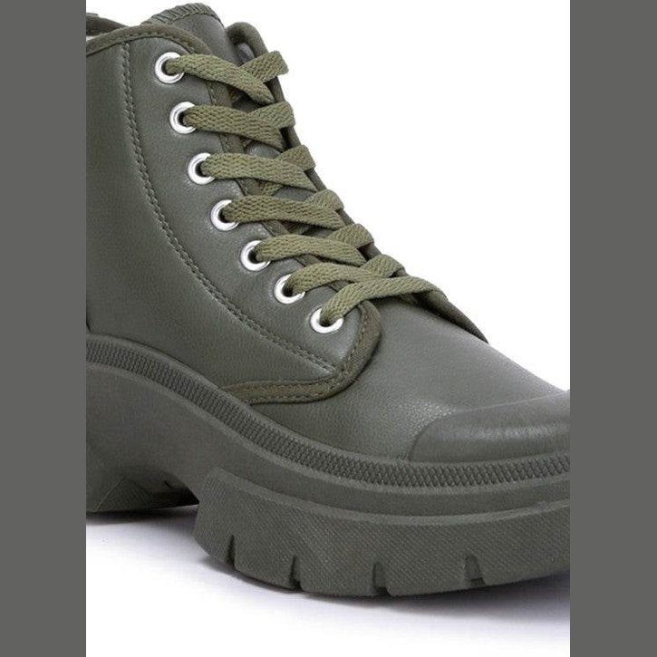 Roxane Chunky Lace Up Boots - VacationGrabs