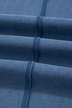 Solid Mineral Wash Drawstring Wide Leg Pants