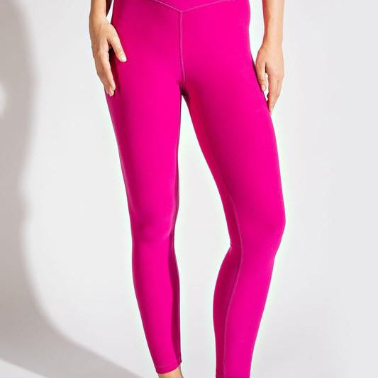 Women's Activewear V Waist Full Length Leggings - Navy, Pink, Grey