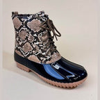 Womens Lace Up Rain Boots in 2 Color Options - VacationGrabs