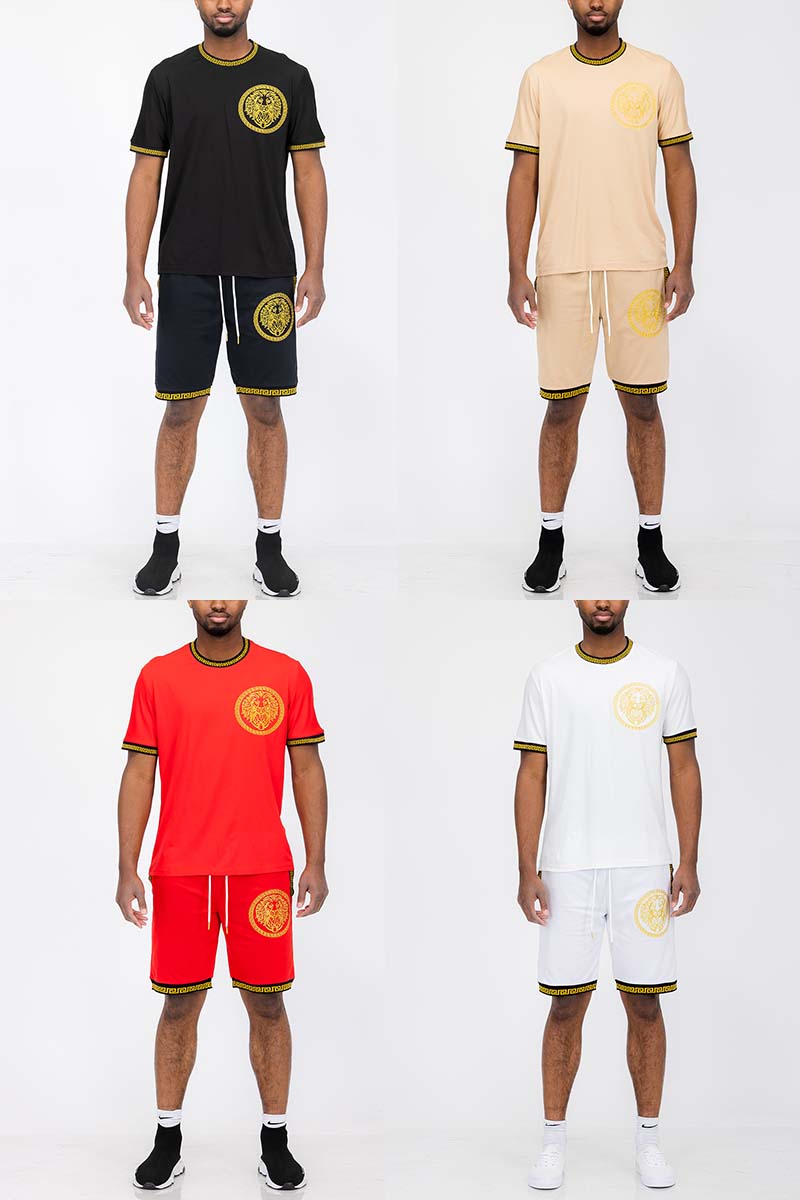 Lion Head Graphic Tee & Shorts Set