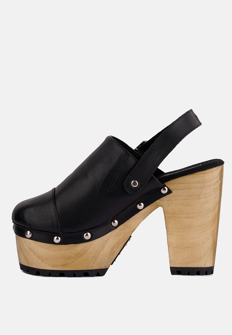 Alona Slingback High Block Heeled Clogs