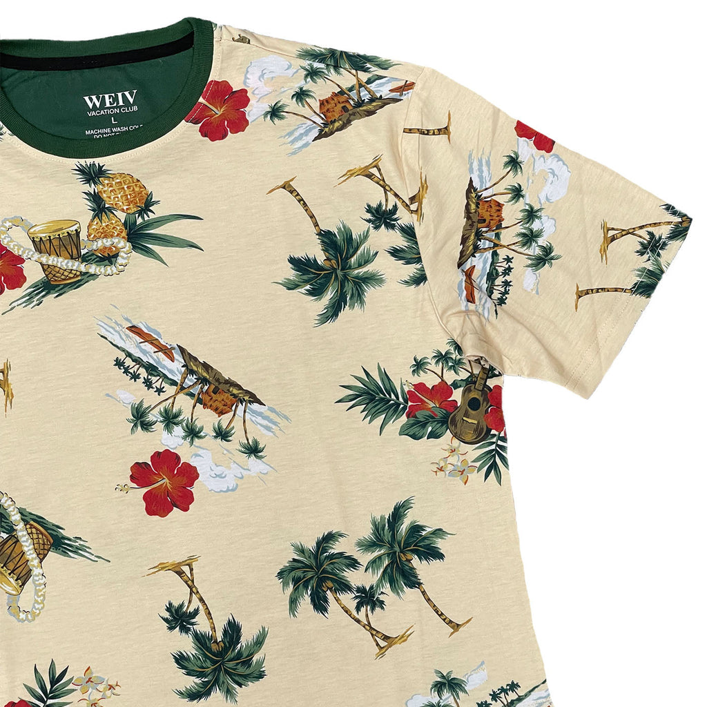 Bayside All Over Print Tee | Round Neck Stretch Fit