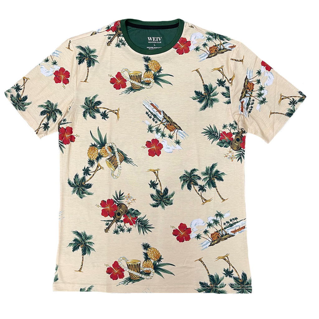 Bayside All Over Print Tee | Round Neck Stretch Fit