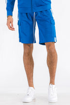 Two Stripe Cargo Short – Elastic Waist & Drawstring