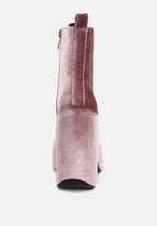 Ashcan High Platform Velvet Ankle Boots