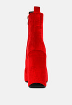 Ashcan High Platform Velvet Ankle Boots