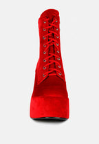 Ashcan High Platform Velvet Ankle Boots