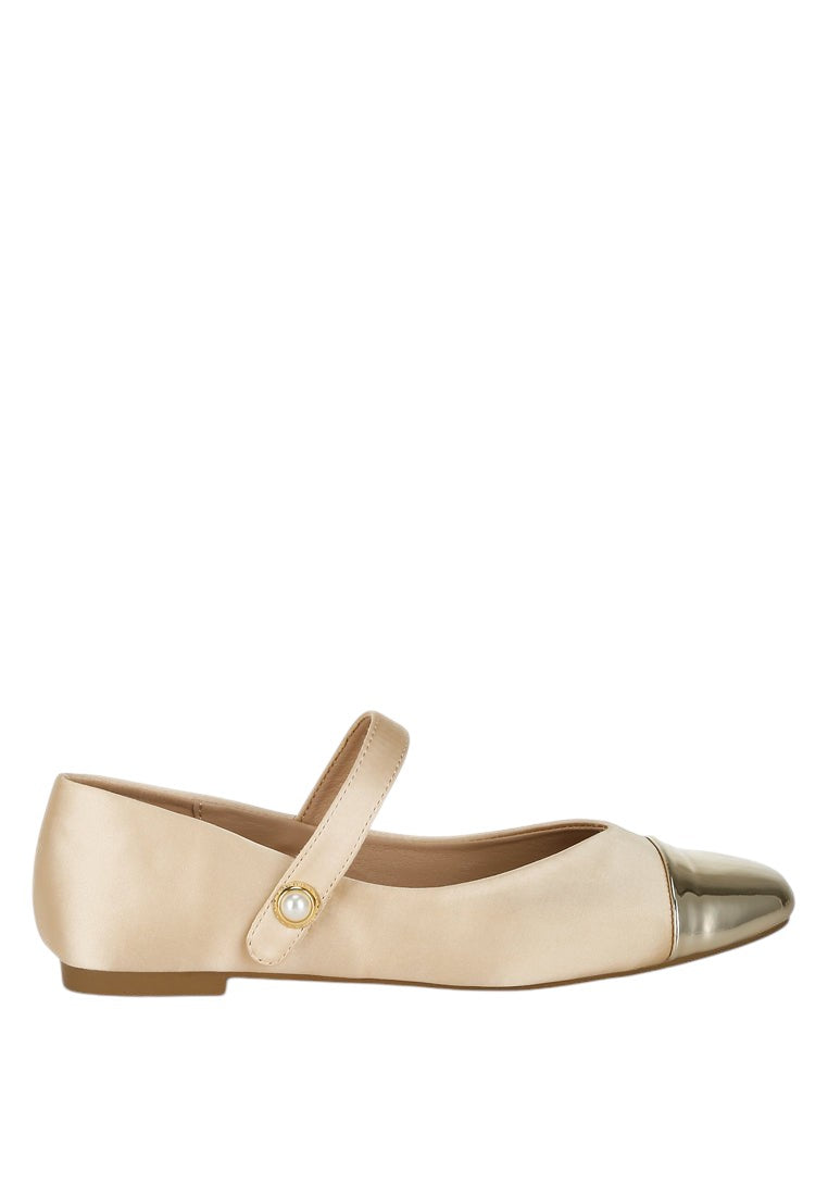 Albi Patent Toe Cap Satin Mary Jane
