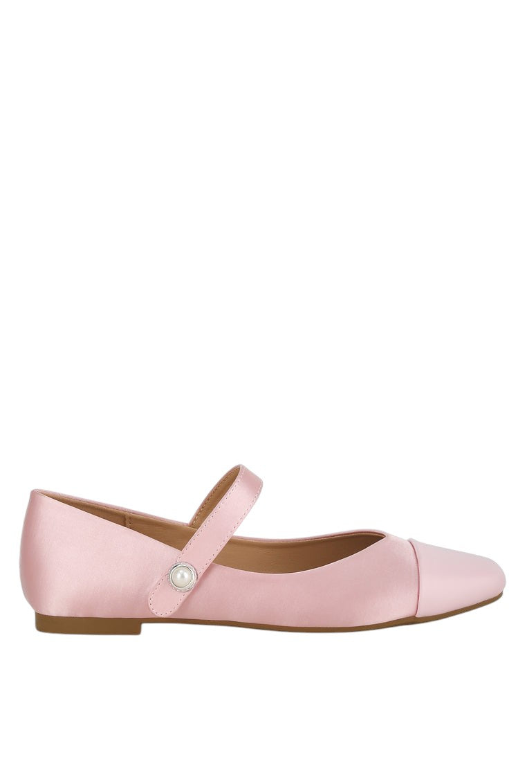 Albi Patent Toe Cap Satin Mary Jane