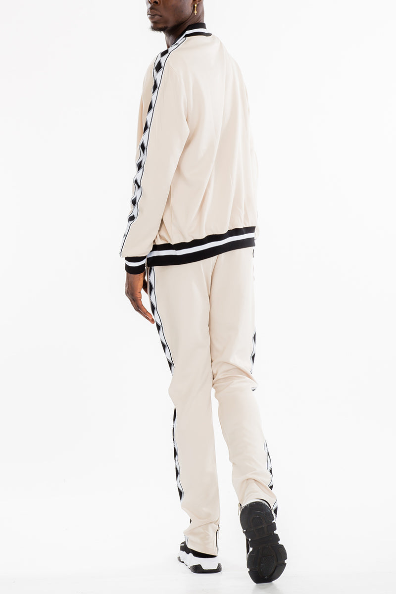 Diamond Tape Track Set – Slim Fit Jogger & Jacket Set