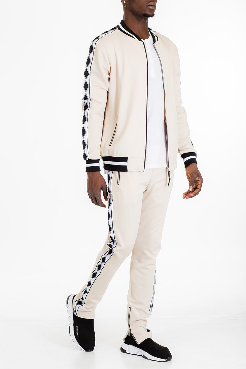 Diamond Tape Track Set – Slim Fit Jogger & Jacket Set
