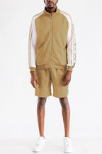Snake Side Detail Track Jacket Short Set