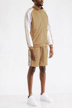 Snake Side Detail Track Jacket Short Set