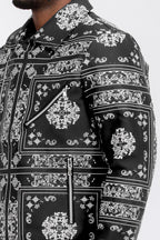 Bandana Leather Jacket – Full Zip with Chest Pocket