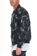Bolt Print Windbreaker Bomber Jacket – Regular Fit