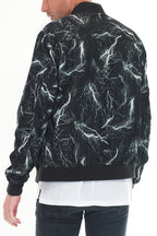Bolt Print Windbreaker Bomber Jacket – Regular Fit