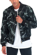Bolt Print Windbreaker Bomber Jacket – Regular Fit