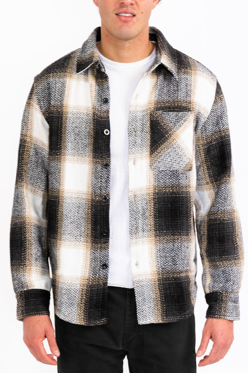 Wool Blend Flannel Shacket – Shirt Jacket