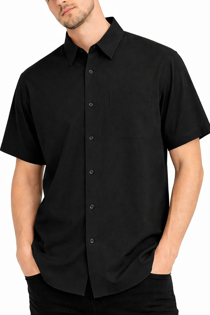 Melange Short Sleeve Button-Down Shirt | Relaxed Fit