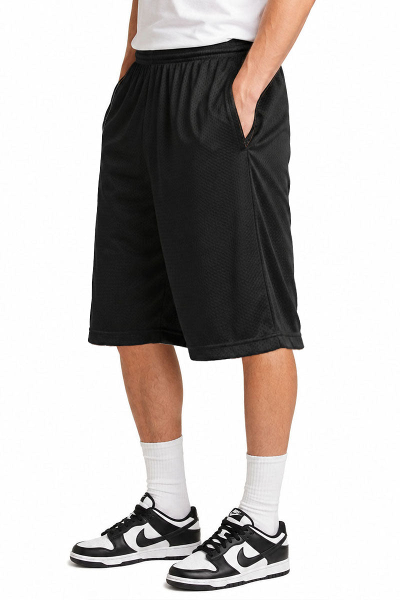 Solid Mesh Shorts – Loose Fit with Elastic Waist